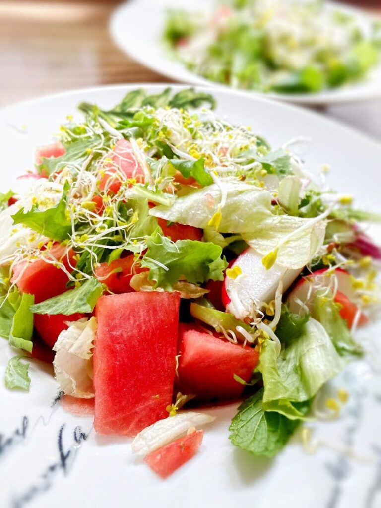 watermelon, salad, sprout, vegan, fresh, season, vitamins, healthy, red, green, starter, plate, tasty, nourishment, vegetarian, meal, salad, salad, salad, salad, salad